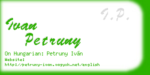 ivan petruny business card